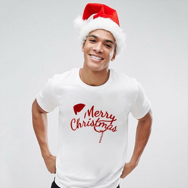 

2021 new mens t shirt harajuku short sleeve kawaii santa claus and reindeer casaul oversize t shirt male merry christmas, White