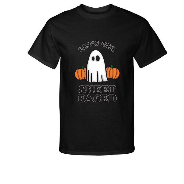 

новый летний прохладный tee shirt мода lets get sheet столкнувшись halloween ghost scared тыква футболка футболка спортивная с капюшоном hoo