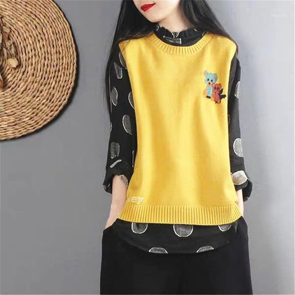 

streetwear fashion women medium long sweater vest soft knit cotton vest pocket spring autumn ladies casual tank 20201, Black;white