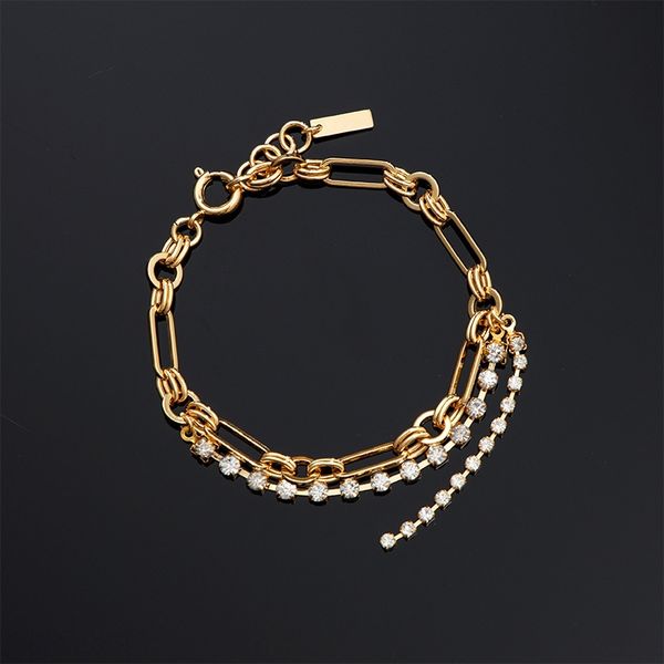 

jianyin fashion ethnic minority women's gold plated diamond inlaid hand jewelry jianyin fashion multi-layer bracelet braceletethnic bra, Golden;silver