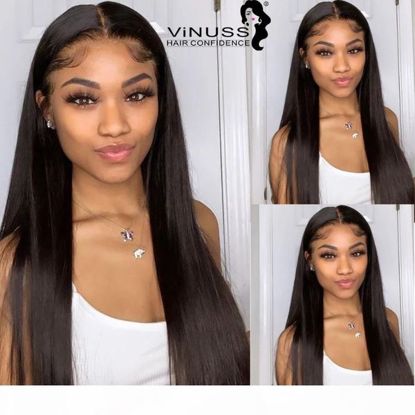 

straight lace front human hair wigs 30 inch 13x6 human hair wigs brazilian glueless bleached knots pre plucked for black women, Black;brown