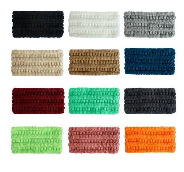 

solid scrunchies headwear knitted crochet headband women winter sports hairband turban yoga head band ear muffs cap headbands lsk1890, Slivery;white