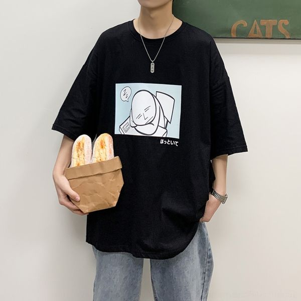 

oc0xh half men's korean version trend oversize half loose sleeve fashion brand short t-shirt ins lovers t-shirt sleeve body summer hqgf, Blue
