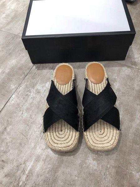 

newset women sandals shoes slippers letter print slide summer wide flat sandals slipper with box dust bag 35-41, Black