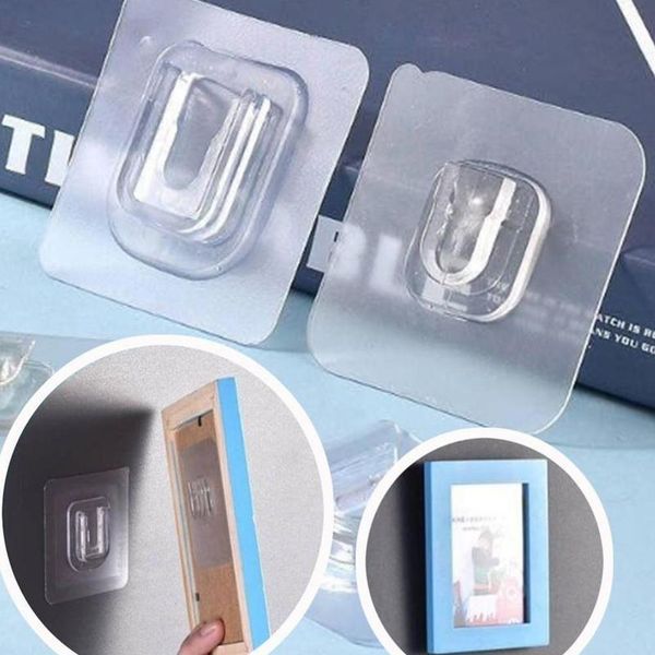 

10/5/1pair double-sided self adhesive wall hooks household 6*6cm seamless hooks reusable anti-slip wall mounted hook o wmttqy