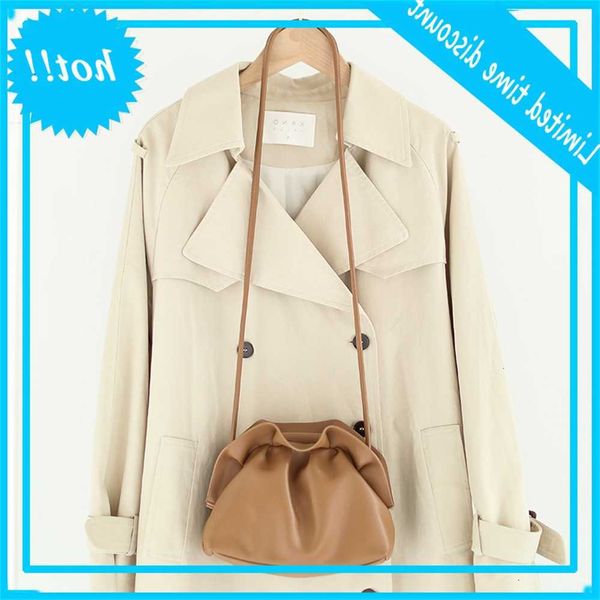

net red fashion pleated cloud korean version simple cute dumpling shoulder foreign soft skin solid color messenger bag