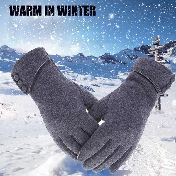 

five fingers gloves non-down fleece winter touch screen fashion full finger hand ski wind protect hands warm1, Blue;gray