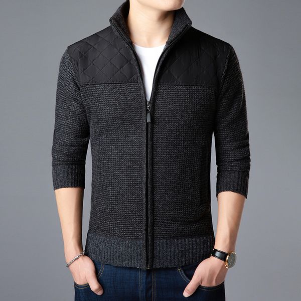 

new fashion brand sweater for mens kardigan zipper slim fit jumpers knitred thick autumn korean style casual men clothes 201120, White;black