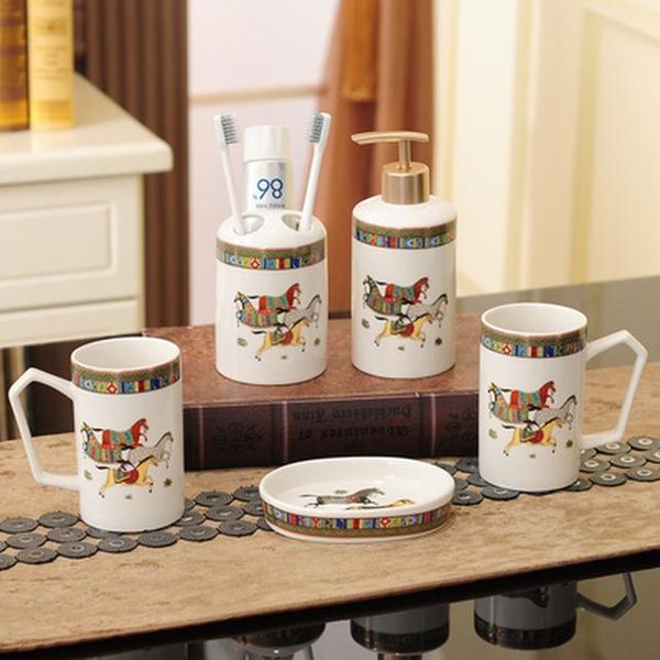 

аксессуары для ванной комнаты набор керамический мыла подставка для зубных щеток полоскание чашки с поддоном духи бутылки tissue box свадебн