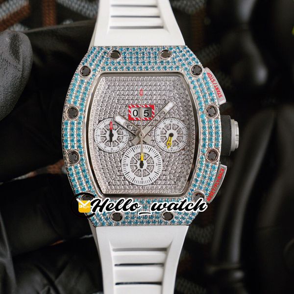 

новый fly-обратно chrono алмазный case rm011 rm11 eta 7750 автоматический хронограф мужские часы white diamond циферблат каучуковый ремешок, Slivery;brown