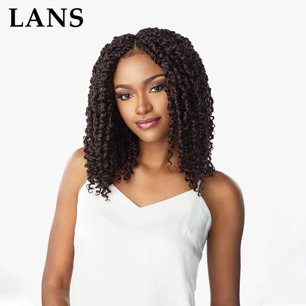 

lans passion twist crochet hair for black women 24 inch pre twisted loose wave crochets hair synthetic braiding hair extensions ls01
