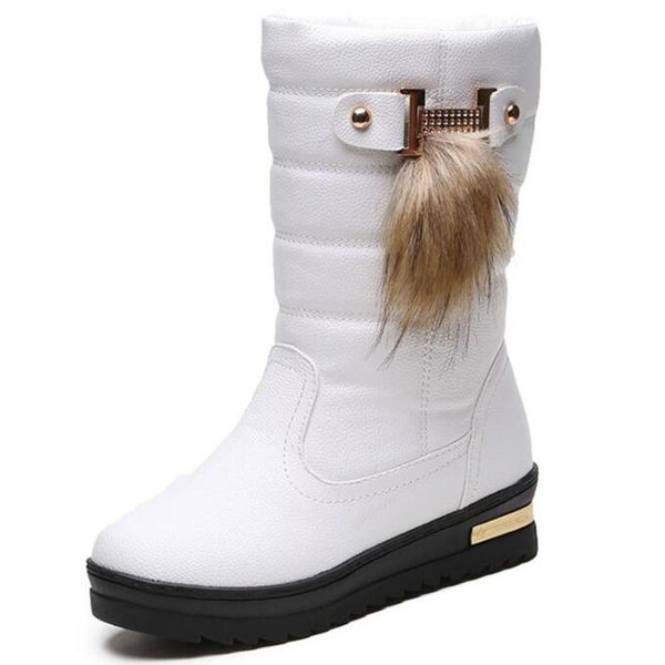 

женские сапоги снег женская обувь зимняя новые средние трубные ботинки женщин водонепроницаемый и теплый anti-лыжи мать женщины kl543, Black