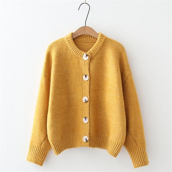 

women's knits & tees 2021 women fall long sleeve loose sweater sweaters knitted cardigan solid color coats, White