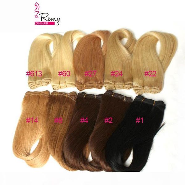 

greatremy 3pcs lot colored human hair extensions #1 #2 #4 #8 #14 #22 #24 #27 #60 #613 straight brazilian virgin hair weft weave, Black