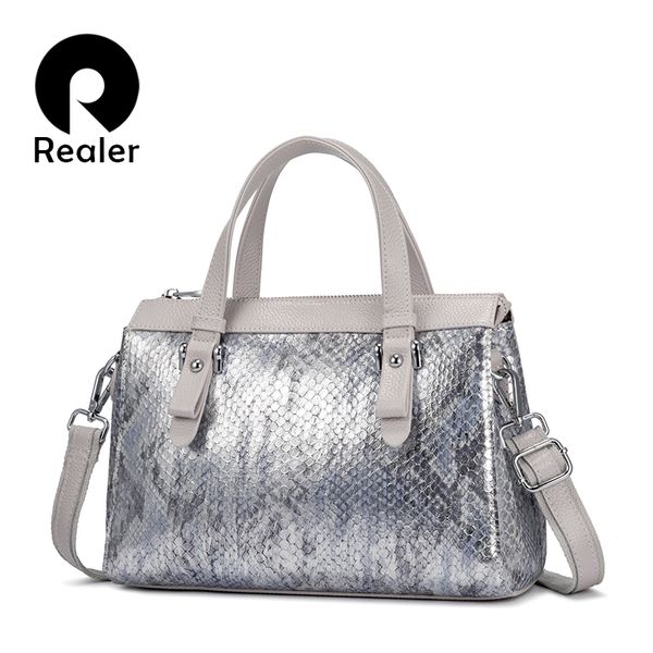 

realer serpentine genuine leather bag woman handbags large shoulder bags 2020 hobos tote bag fashion soft frame versatile zipper c0121