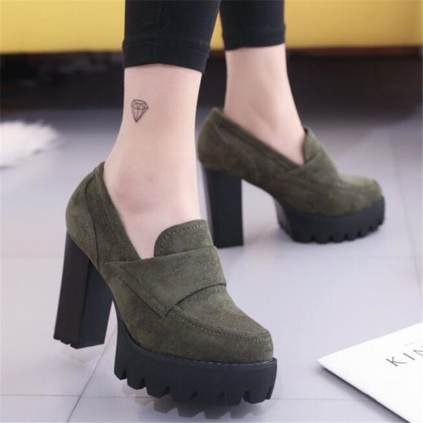 

2021 the new spring fall female head dwaterproof water super women's shoes thick bottom fashion high heels fv3v, Black