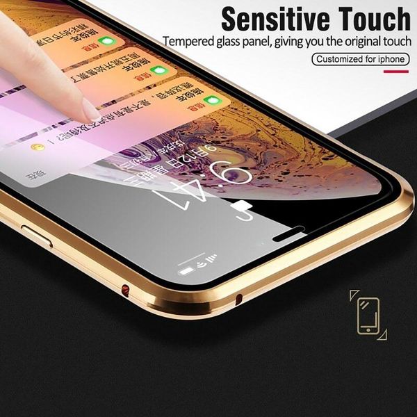 

double sided glass magnetic case for iphone 12 alumium metal 360 degree full case for iphone 11 12 pro max 12 h sqcfzr