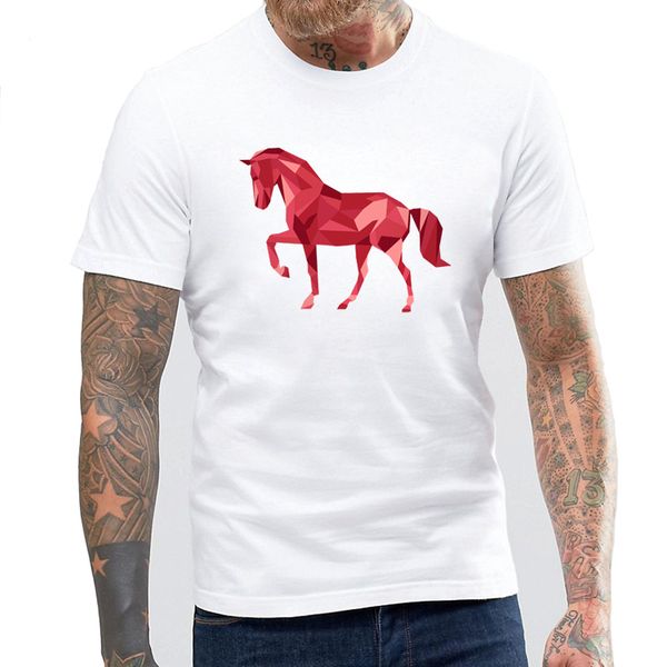 

blwhsa geometric colorful horse design caballo poligonal rosasize horse casual male fitness hooded sweatshirt hoodie men t shirt