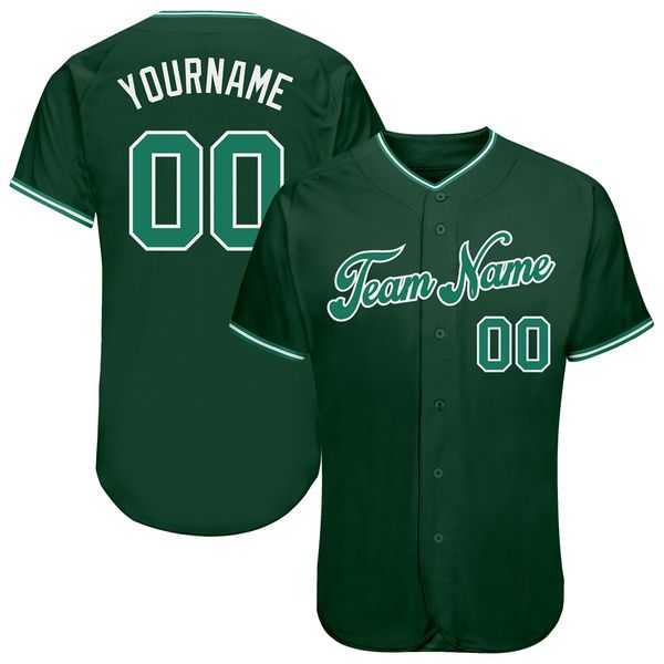 

custom green kelly green-white authentic baseball jersey, Blue;black