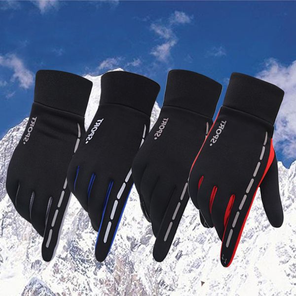 

fashion classic design mens winter outdoor sports driving keep warm gloves cool screen touch five fingers gloves