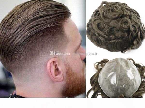 

selling brown #4 color toupee for men silicone lace hair pieces brazilian virgin human hair replacement, Black;brown