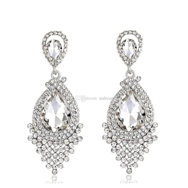 

crystal diamond tassel earrings studs tassel dangle earrings wedding fashion jewelry women earrings will a sqcbhd queen66, Silver