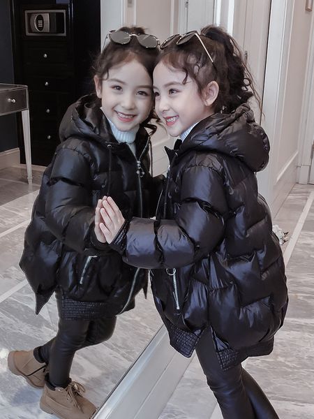 

winter clothes 2020 new korean little girls' foreign style padded jacket children's short down cotton, Blue;gray