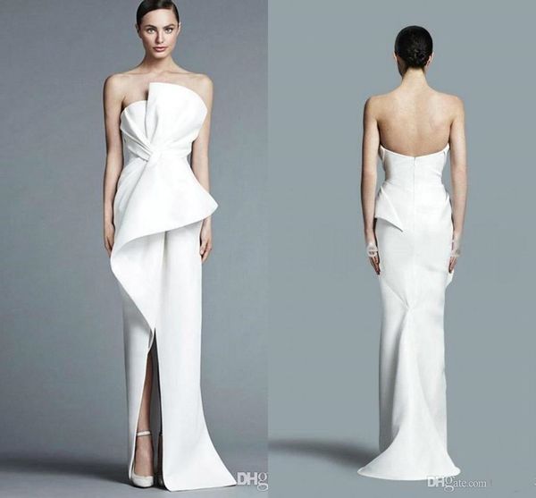 2021 neue Mode Einzigartige Günstige Sexy Mantel Brautkleider Schatz Vorne Split Bodenlangen Hochzeit Kleid Brautkleider Vestidos