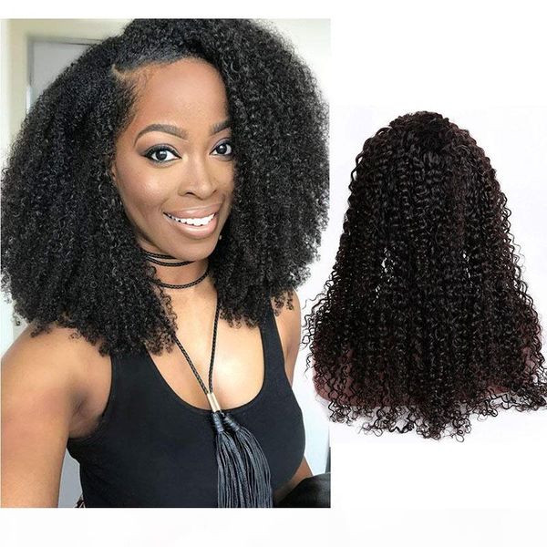 

peruvian human hair lace front wigs 8-30inch kinky curly natural black curly lace wigs wholesale 9a remy hair products, Black;brown