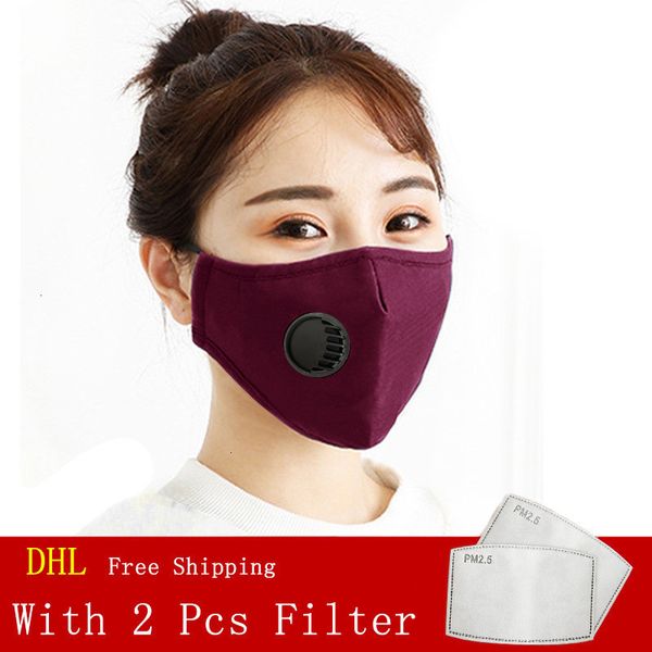

mask pcs with breathing face fashion 2 valve pm2.5 filter cotton masks dust and smog reusable p d0xj