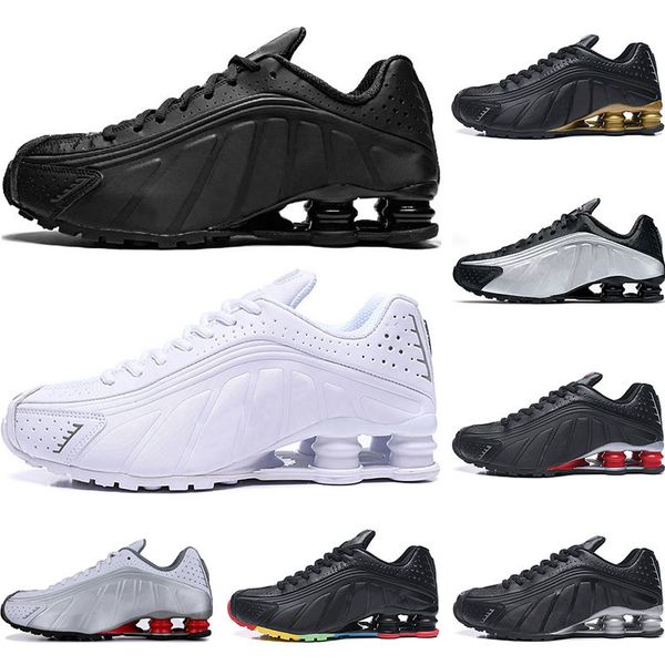 

2019 new running shoes for men black metallic gold black silver triple black white r4 men sport sneakers trainers size 40-45
