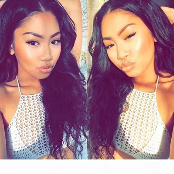 

7a loose wave human hair lace front wigs black women peruvian humain full lace wigs baby hair for black women, Black;brown
