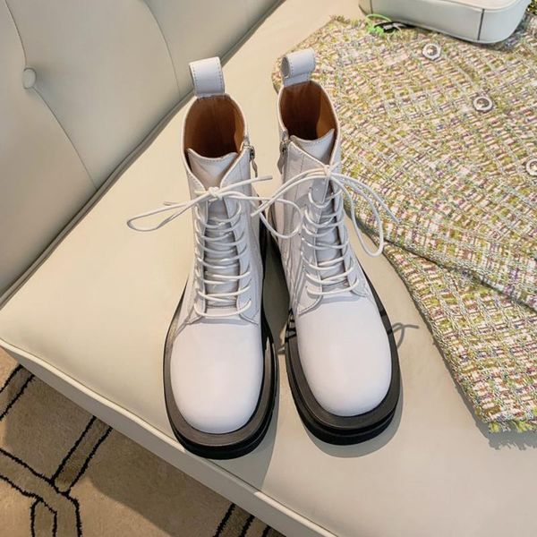 

bottes femme 2021 new winter ankle boots women's shoes genuine leather thick high keep warm zipper women motorcycle boots mujer, Black
