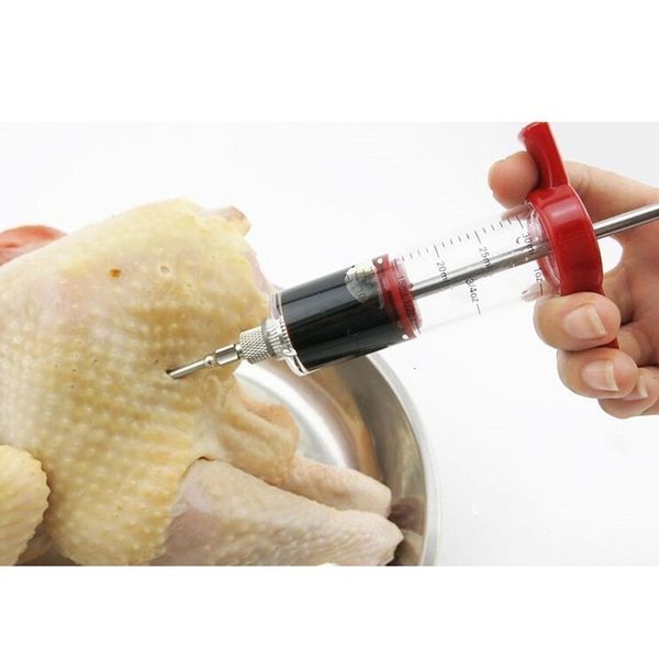 

flavored syringe meat poultry needles bbq turkey chicken marinade injector cooking sauce injection tool kitchen accessories