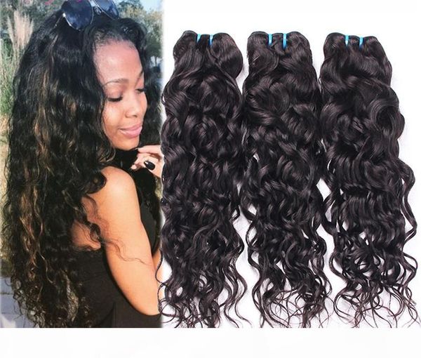 

ce certificated water wave hair bundle 100% unprocessed virgin hair brazilian malaysian virgin human hair water wave,100g per piece, Black