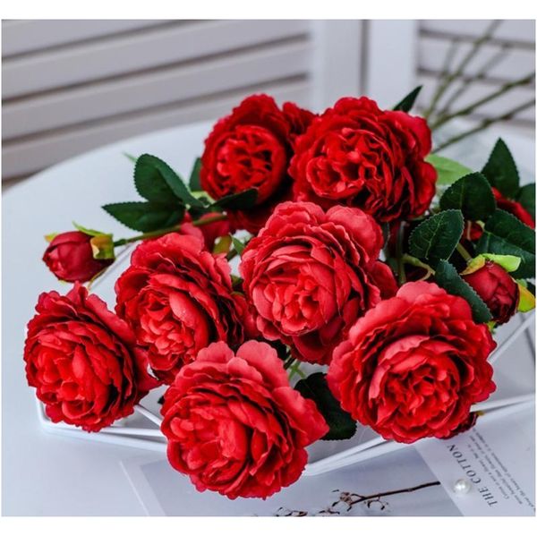 

deskfake peonies lifelike 3 heads floral wedding decor garden arrangement party diy l gifts holiday arti jlleao soif
