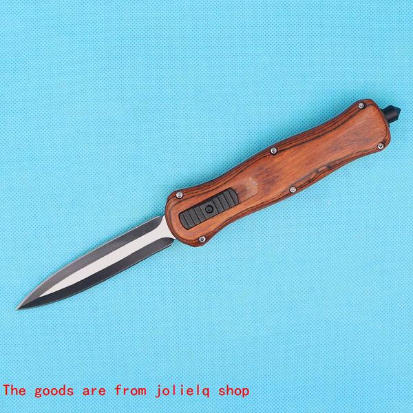 

tactical knife arrival butterfly a016 440c auto new double edge fine blade brown wood handle outdoor pocket knives with nylon qynf v5flc