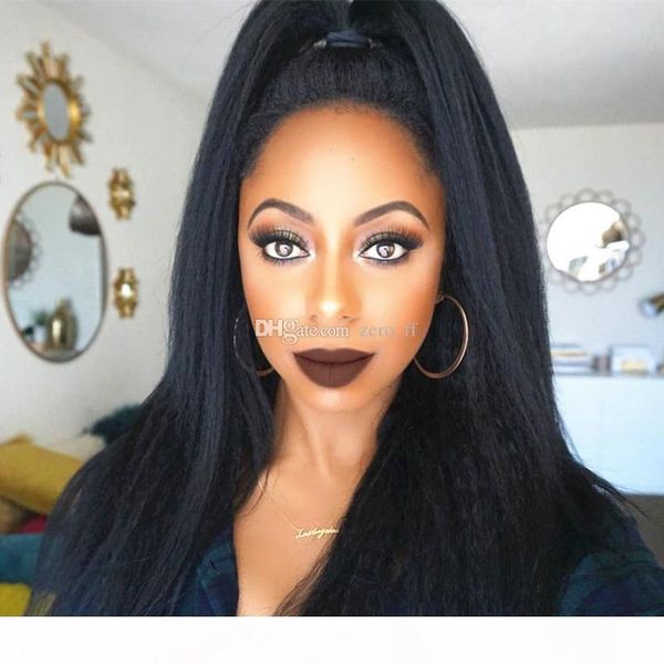 

italian yaki full lace wig bleached knots full lace wigs human hair with baby hair brazilian full lace wigs yaki straight, Black;brown