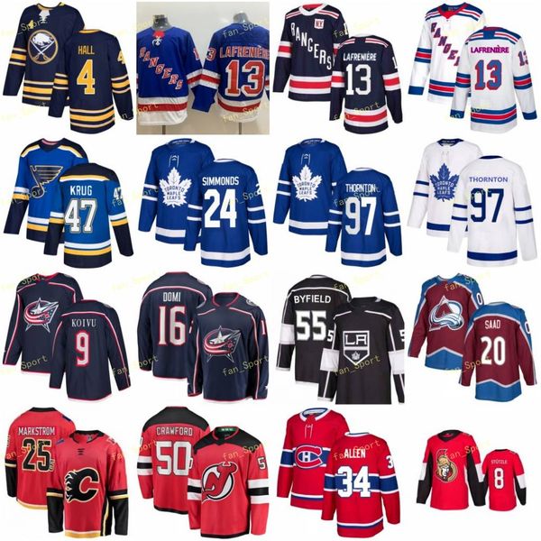 

men women youth buffalo sabres 4 taylor hall hockey jersey calgary flames 25 jacob markstrom colorado avalanche 20 saad stitched 2021 kids, Black;red