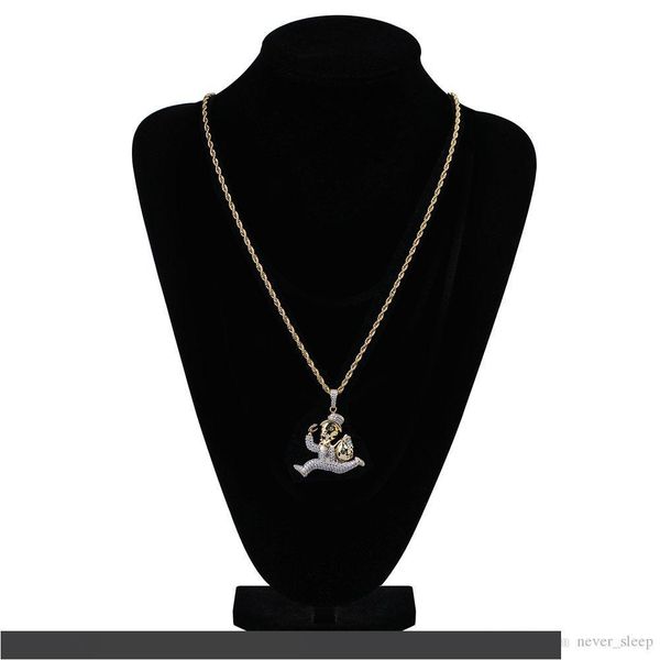 

european and american new running man, men's pendant, micro zircons hip-hop, tide necklace accessories, direct selling, Silver