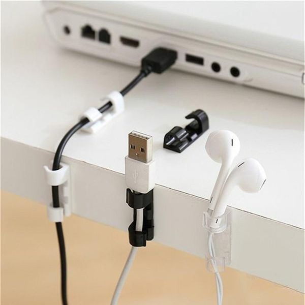 

big size cable organizer clips cable management deskworkstation abs wire manager cord holder usb charging data lin qylyjl