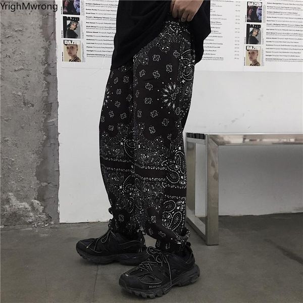 

plus size loose paisley bandana hip hop harem jogger track pant streetwear harajuku punk cargo trouser women man korean blusas1, Black;white
