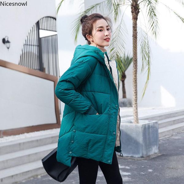 

new causal design winter jacket women warm hooded parka coat female short front and long back cotton padded jacket, Black