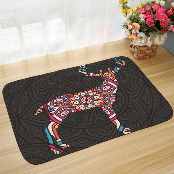 

lovely animals printing flannel bath mats carpets anti-slip floor mat kitchen living room bedroom outdoor rugs animal door mat 80x50cm