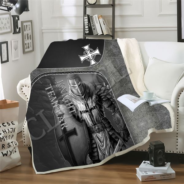 

cloocl blankets jesus knights templar cross 3d print casual style air conditioning blanket sofa teens bedding throw plush quilt