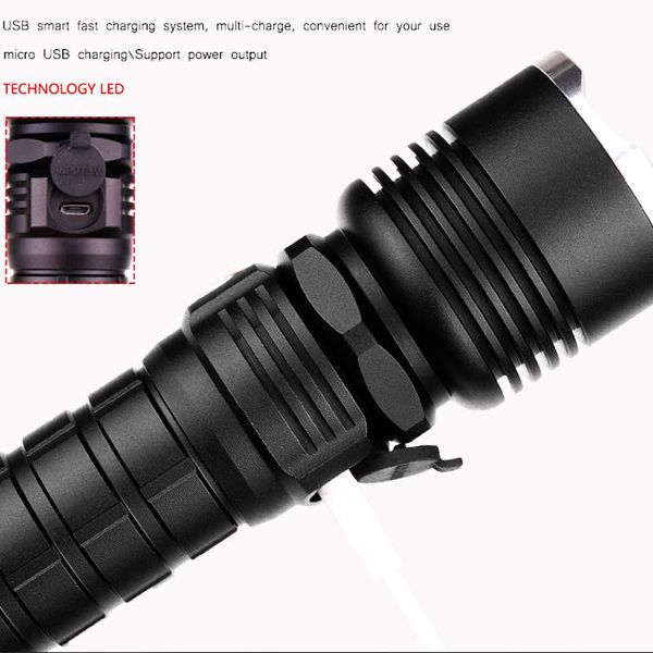 

ezk20 dropshipping светодиодный фонарик p50 p50 zoom zoom handhold фонари 18650 26650 напоминание о батарее для внутреннего наружного исполь