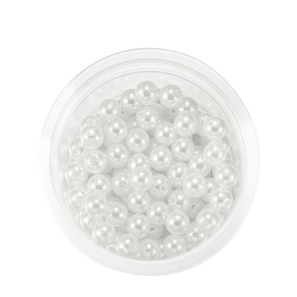 

10-400pcs/lot 3-20mm acrylic round white straight holes abs imitation pearl beads for diy bracelet jewelry making bbynfo
