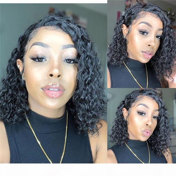 

curly lace front wig 8-24inch pre plucked with baby hair brazilian human hair full lace wig for black women