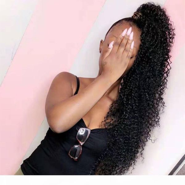 

new arrival afro kinky curly human hair ponytail for black women brazilian virgin hair drawstring ponytail hair extensions 140g