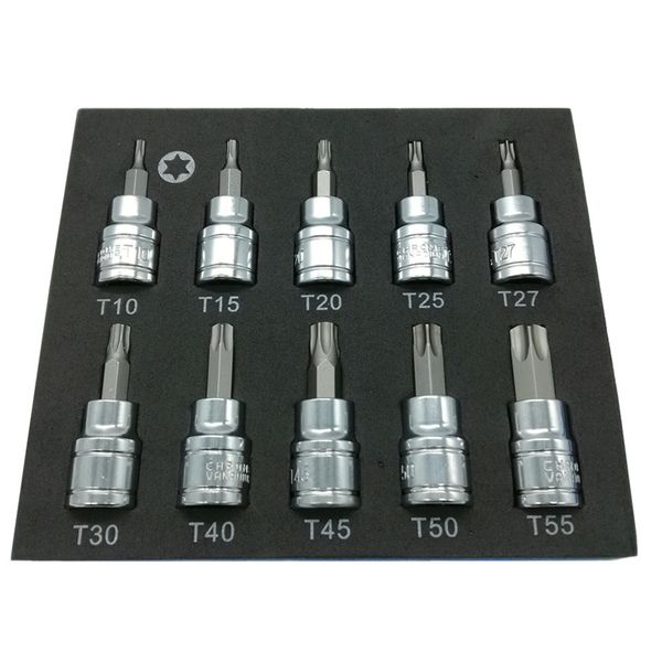 

3/8 дюйма привод sleeve star key дрель набор хром-ванадиевой стали batch давления рукав набор инструментов t10-t55 дрель торцовый ключ